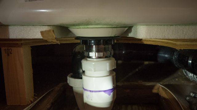 newly built shower drain plumbing