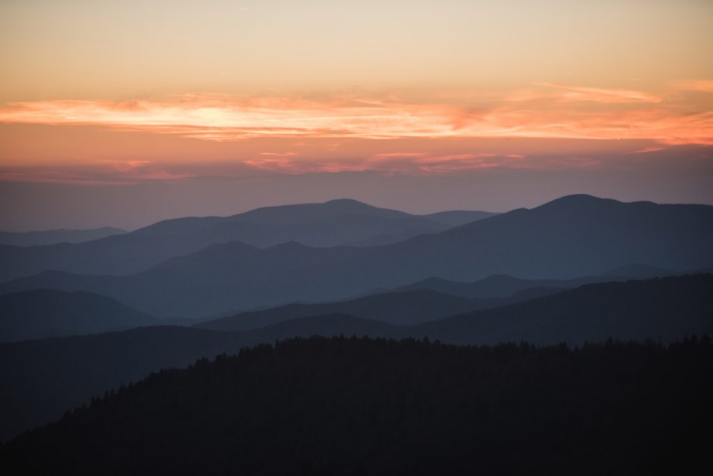 smoky mountain sunset national park blue mountains