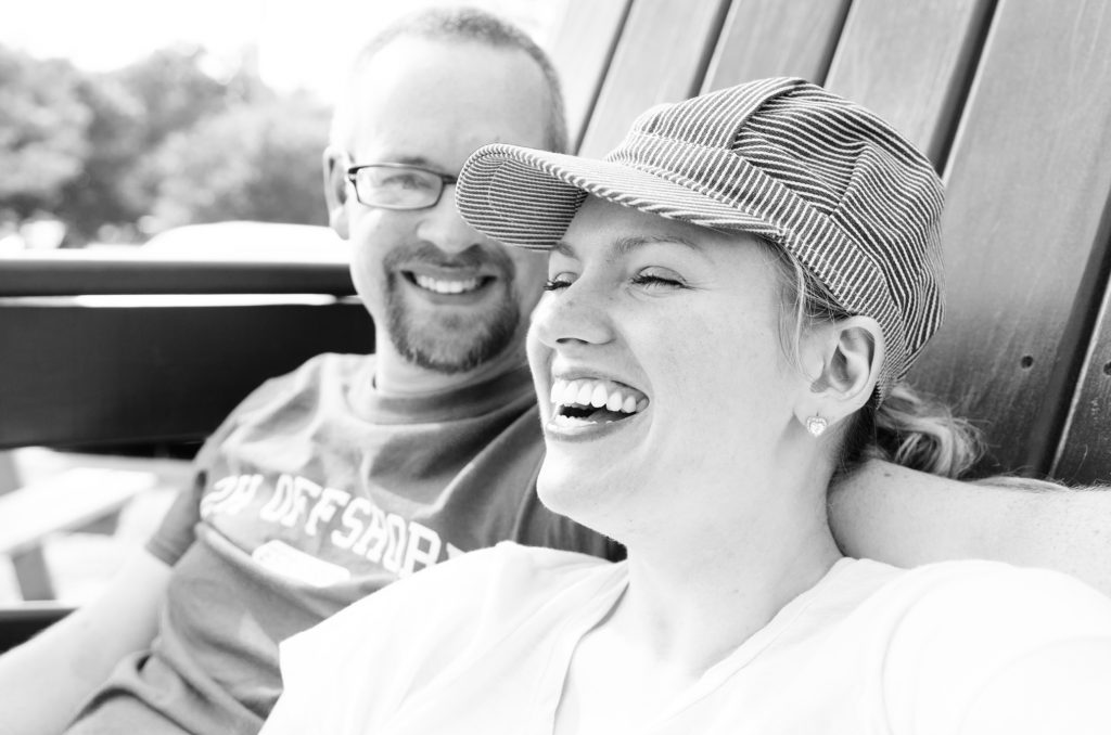 couples laughter outer banks north carolina joy black and white together