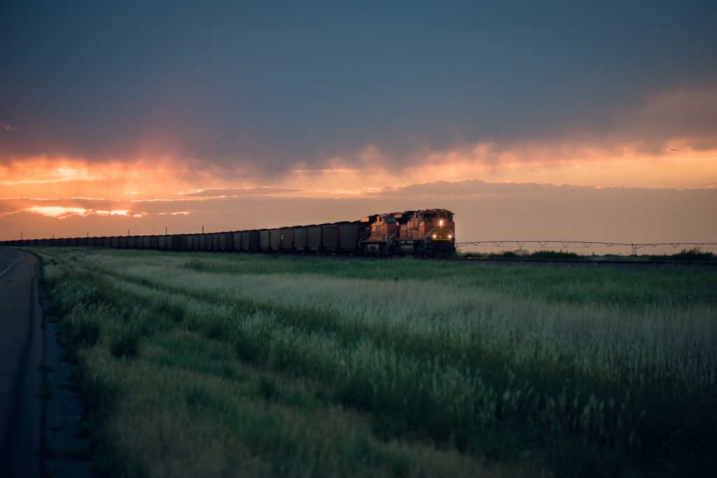 train sunset amarillo texas road trip grass