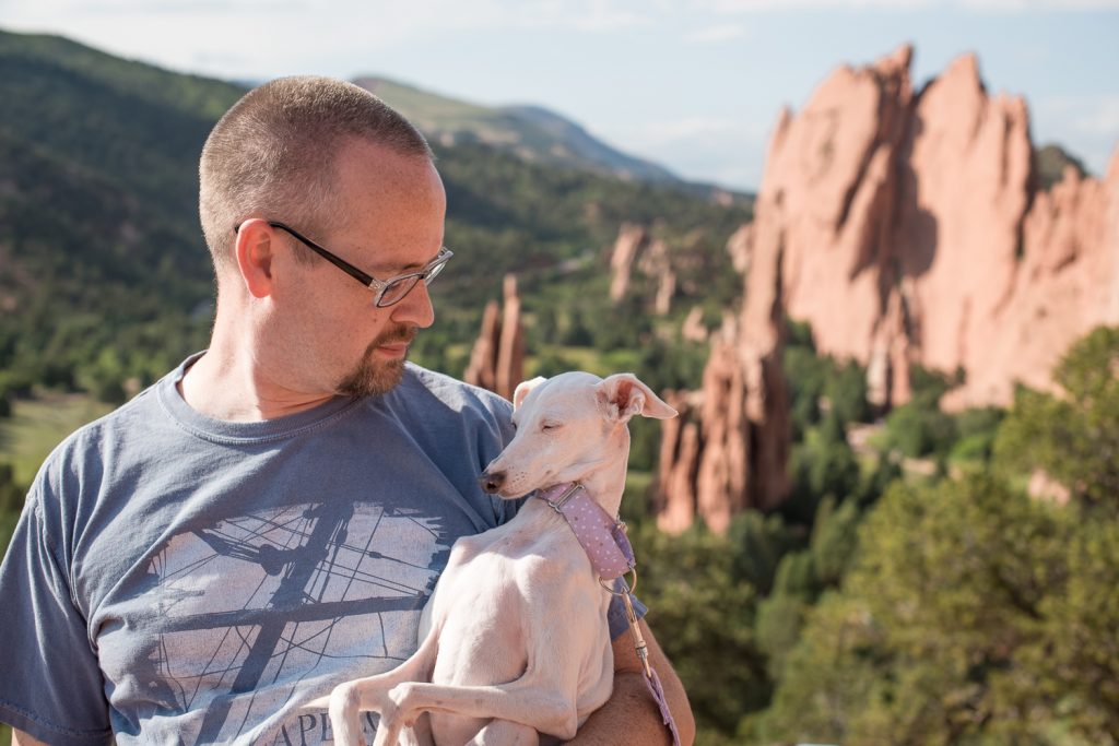 red rocks, colorado springs, park, garden of the gods, hiking italian greyhound