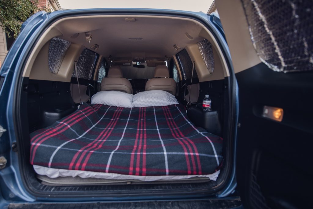 Car camping in a 2006 Toyota RAV4