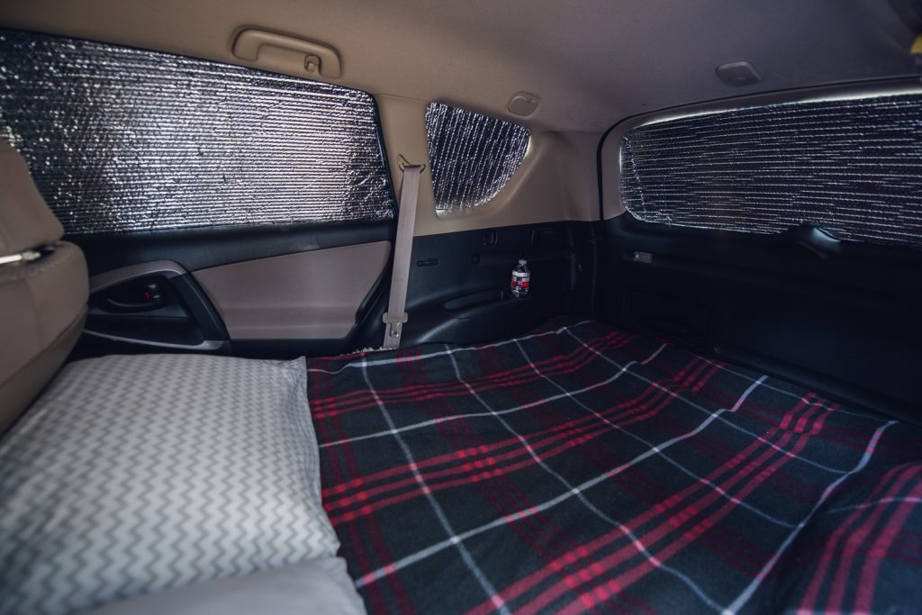 Car camping in a 2006 Toyota RAV4