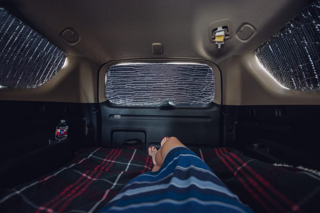 Car camping in a 2006 Toyota RAV4